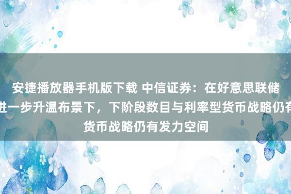 安捷播放器手机版下载 中信证券：在好意思联储降息预期进一步升温布景下，下阶段数目与利率型货币战略仍有发力空间