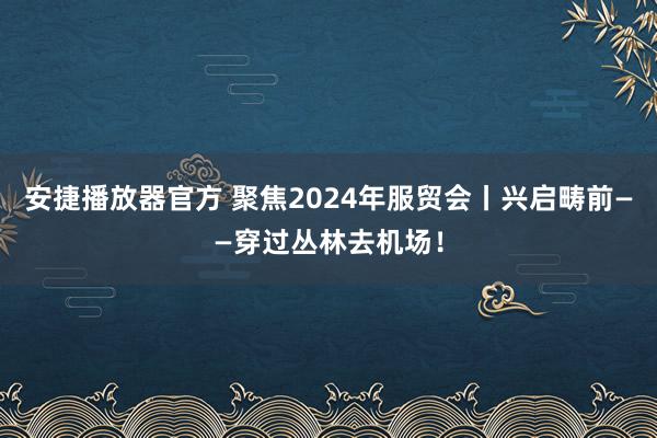 安捷播放器官方 聚焦2024年服贸会丨兴启畴前——穿过丛林去机场！