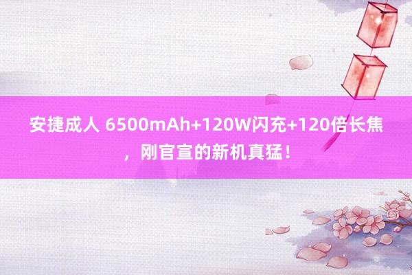 安捷成人 6500mAh+120W闪充+120倍长焦，刚官宣的新机真猛！