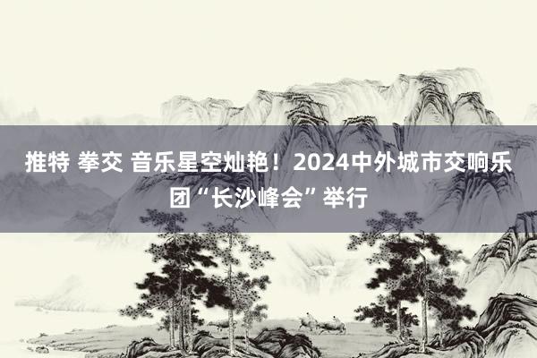 推特 拳交 音乐星空灿艳！2024中外城市交响乐团“长沙峰会”举行