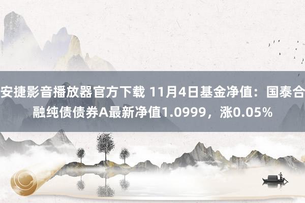 安捷影音播放器官方下载 11月4日基金净值：国泰合融纯债债券A最新净值1.0999，涨0.05%