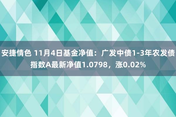 安捷情色 11月4日基金净值：广发中债1-3年农发债指数A最新净值1.0798，涨0.02%