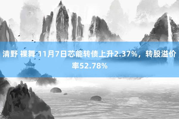 清野 裸舞 11月7日芯能转债上升2.37%，转股溢价率52