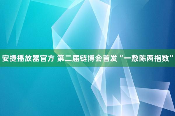 安捷播放器官方 第二届链博会首发“一敷陈两指数”