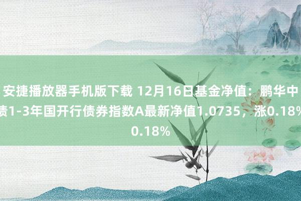 安捷播放器手机版下载 12月16日基金净值：鹏华中债1-3年国开行债券指数A最新净值1.0735，涨0.18%