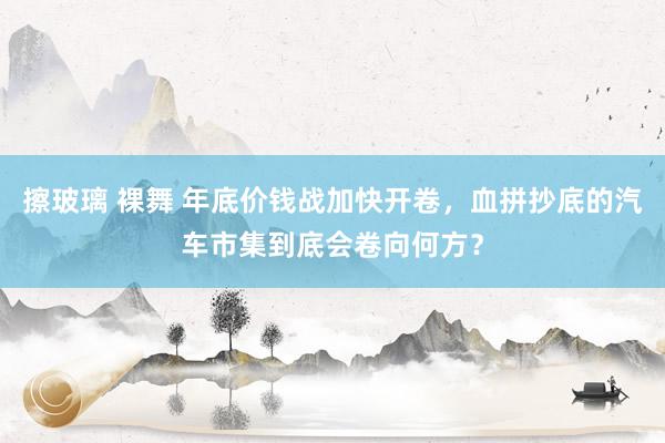 擦玻璃 裸舞 年底价钱战加快开卷，血拼抄底的汽车市集到底会卷向何方？