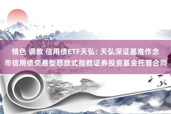 情色 调教 信用债ETF天弘: 天弘深证基准作念市信用债交易