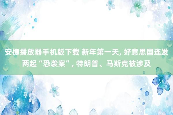 安捷播放器手机版下载 新年第一天, 好意思国连发两起“恐袭案