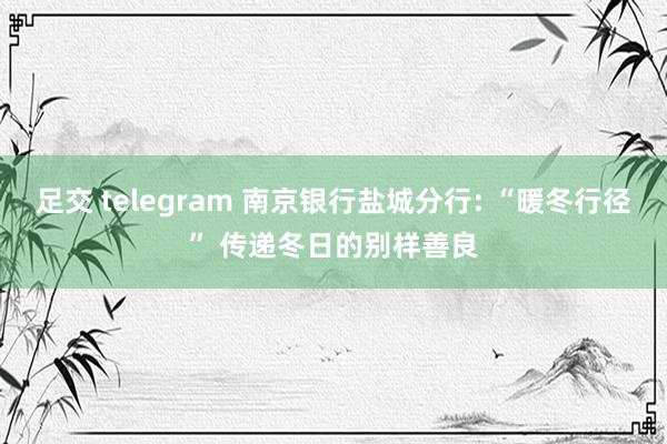 足交 telegram 南京银行盐城分行: “暖冬行径” 传